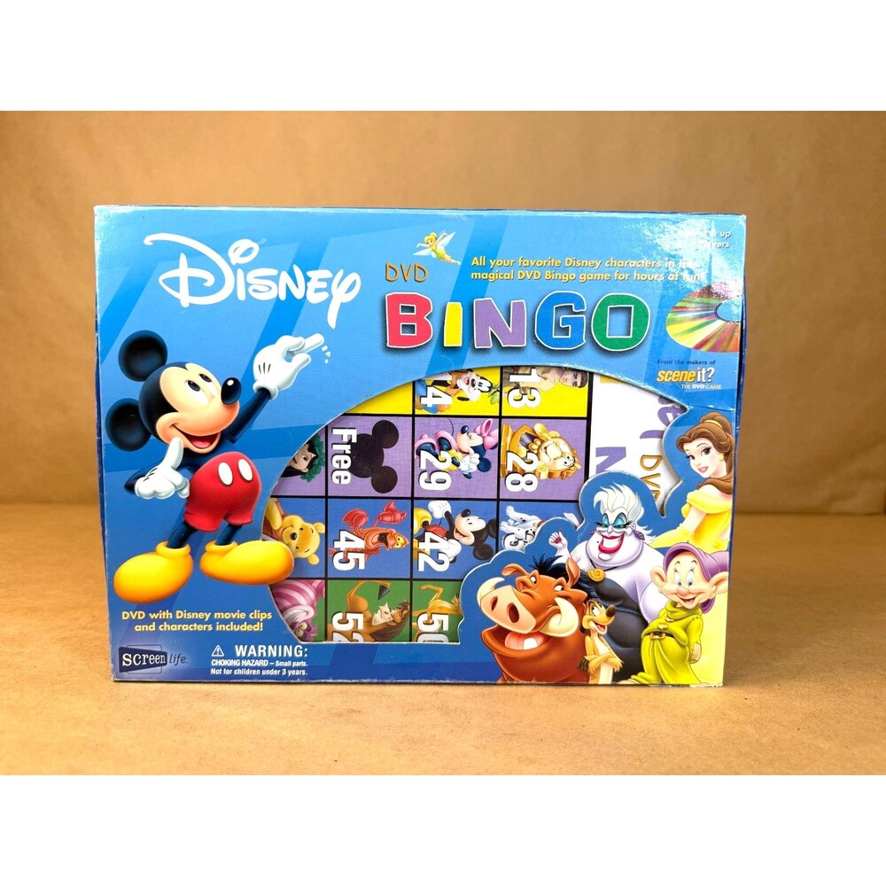 Disney DVD Bingo Board Game (2005/2007) - Complete Family Game Night - Mattel
